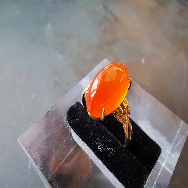 金丝玉18K金女戒