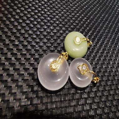 金丝玉银镶平安扣