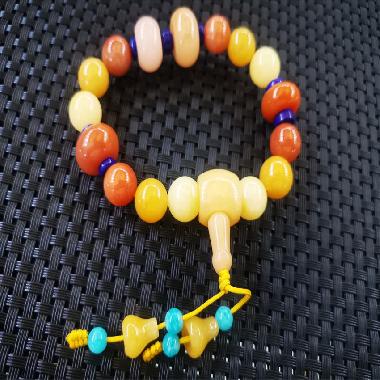 金丝玉五彩手串