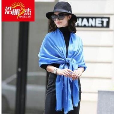 新款秋冬围巾批发女士气质纯色围巾披肩两用保暖围巾羊绒空调披肩